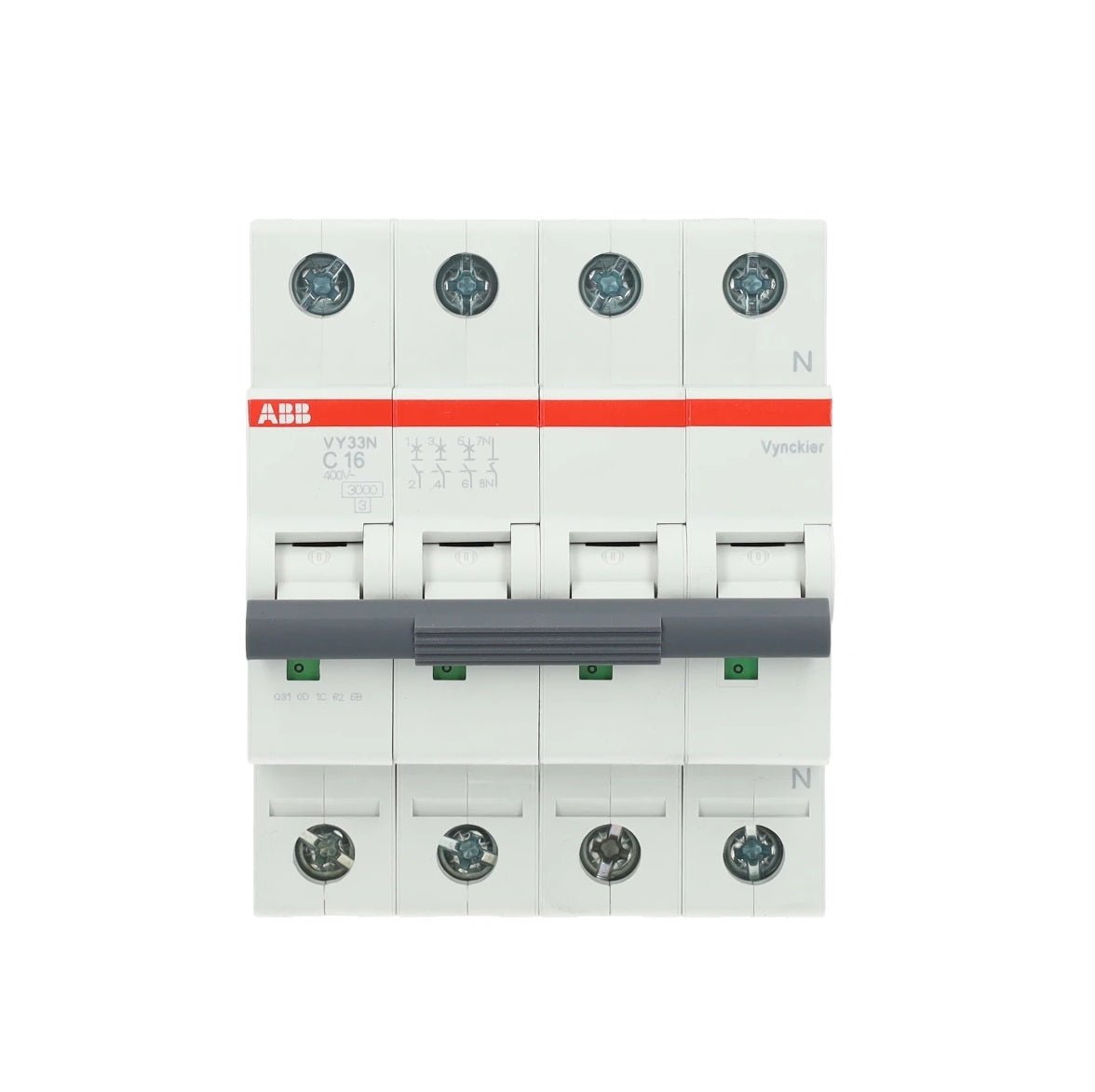 Automaat ABB Vynckier - 3 polig+N - C curve - Ecowatts.be