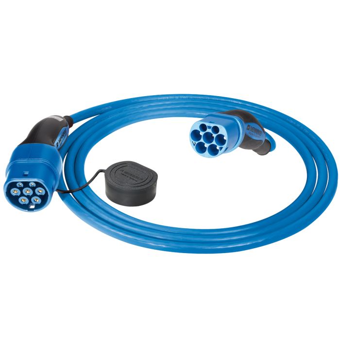Mennekes laadkabel type 2 32A, 3 - fase, lengte 7,5 m - Ecowatts.be