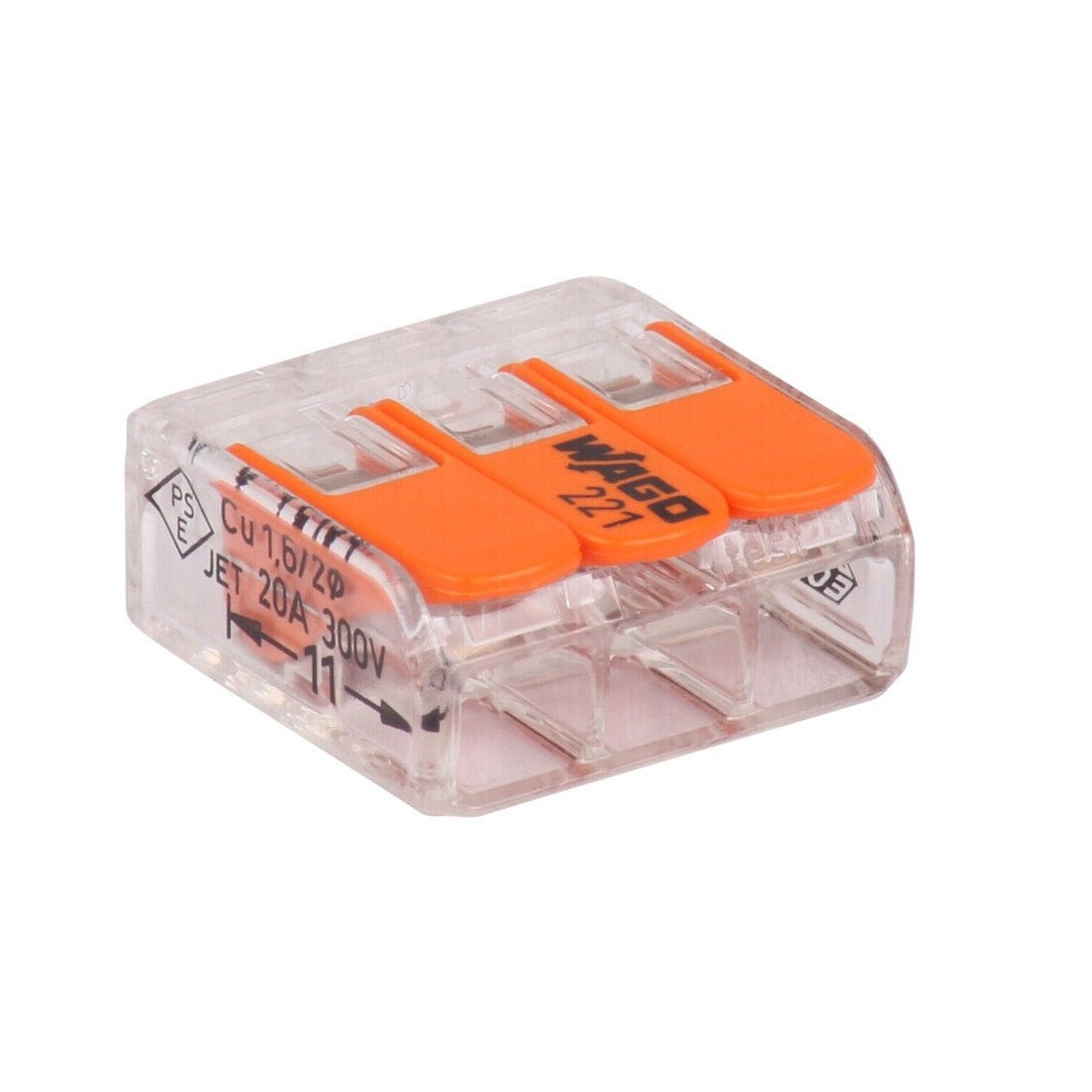 WAGO universele klem voor alle type geleiders 3 x 0,2 - 4mm² - 50 stuks - Ecowatts.be